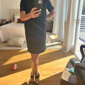 Polka Dot black and blue Madewell shift dress. Lined. Size XS